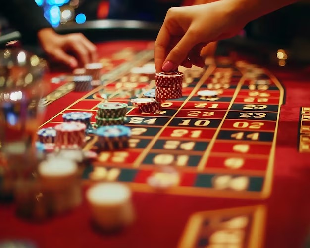 Live dealer studio with Dragon Tiger card table and HD camera setup